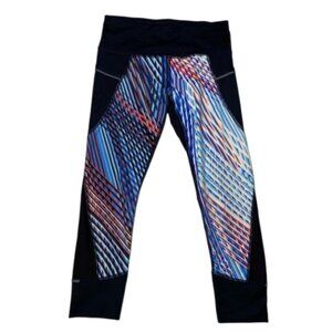 Athleta Colorful Spandex & Mesh Cropped Activewear Leggings Size S #1425